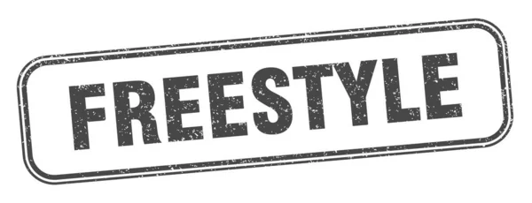 Znaczek Freestyle Owy Wolny Styl Kwadratowy Znak Grunge Etykieta — Wektor stockowy