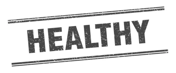 健康的なスタンプ 健康的なラベル 正方形のグランジサイン — ストックベクタ