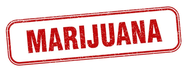 Marihuana Marke Marihuana Quadrat Grunge Schild Etikett — Stockvektor
