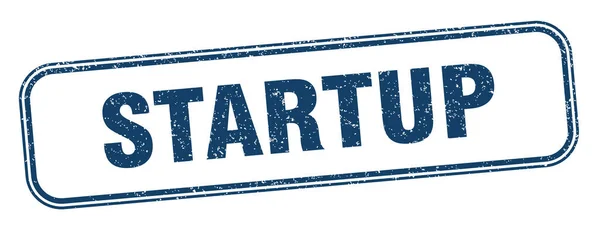 Startup Stamp Startup Square Grunge Sign Label — Stock Vector