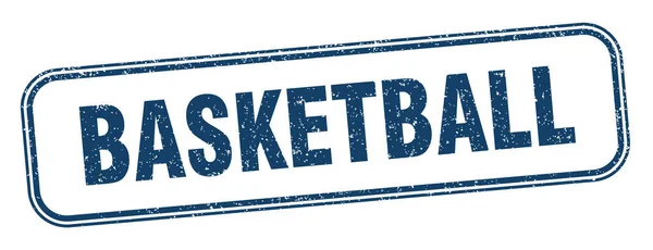 Basketballmarke Basketball Quadratische Grunge Zeichen Etikett — Stockvektor