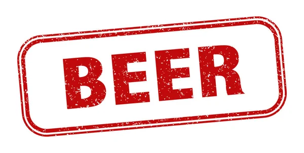 Bierstempel Bier Vierkante Grunge Teken Etiket — Stockvector