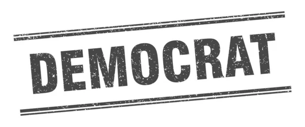 Δημοκρατική Σφραγίδα Δημοκρατική Ταμπέλα Τετράγωνο Σήμα Grunge — Διανυσματικό Αρχείο