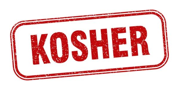 Kosher Stamp Kosher Square Grunge Sign Label — Stock Vector