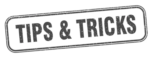 Tips Tricks Stämpel Tips Tricks Fyrkantiga Grunge Tecken Etikett — Stock vektor
