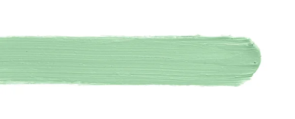 白を基調としたカラー補正ストローク 緑の色修正コンシーラークリームスマッジスミア腕時計サンプル メイクベースクリーミーな質感 — ストック写真