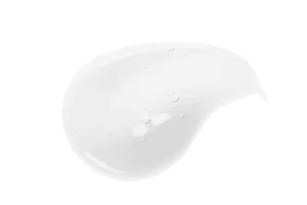美容ジェル 美容液の質感 白い透明な液体クリームは 白い上に隔離されたスミアスマッジを監視します 洗顔料 シャワージェル 液体石鹸のドロップ顔 透明スキンケア製品の閉鎖 — ストック写真