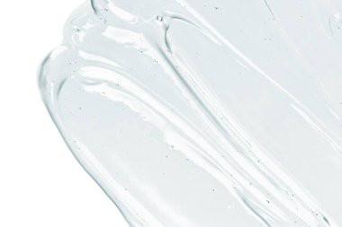 Kozmetik sıvı jel, yüz serumu lekesi. El dezenfektanı, alkol jeli. Şeffaf cilt bakımı ürün dokusu