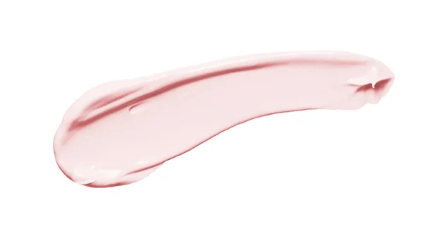 Różowy Krem Kosmetyczny Rozmaz Izolowany Białym Tle Brzoskwiniowy Kolor Krem — Zdjęcie stockowe