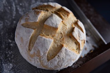 Taze çoklu tahıllı ekmek bakkal / fırında sergilenir