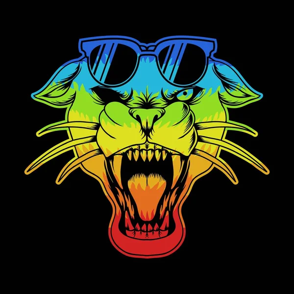 Γυαλιά Panther Πολύχρωμη Διανυσματική Απεικόνιση — Διανυσματικό Αρχείο