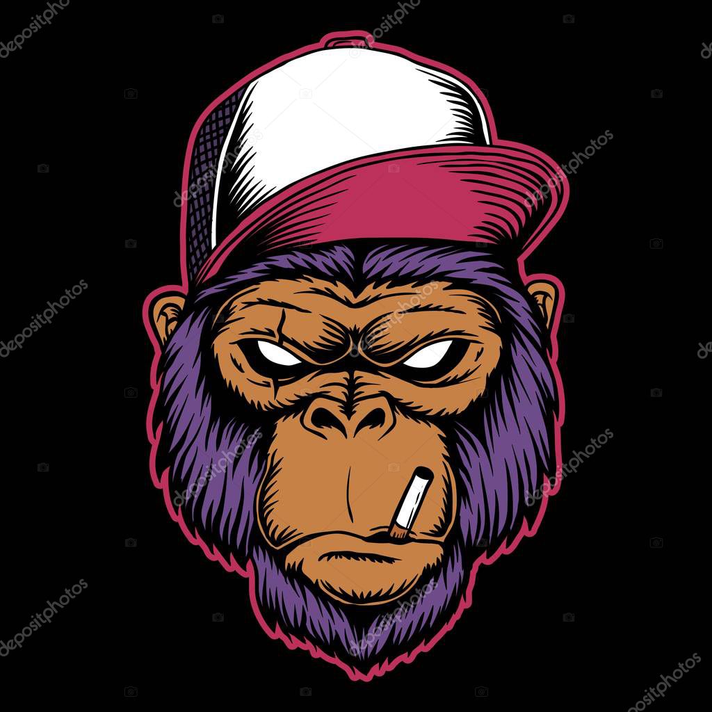 Gorilla head vector illustration for your company or brand