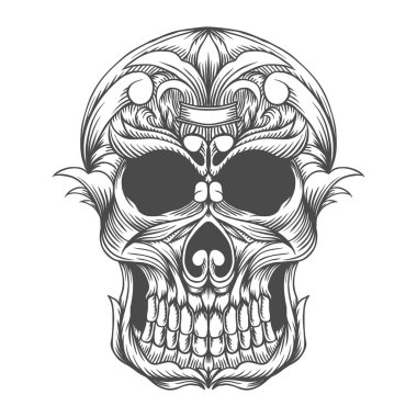 firmanız veya markanız için kafatası baş vektör çizimi