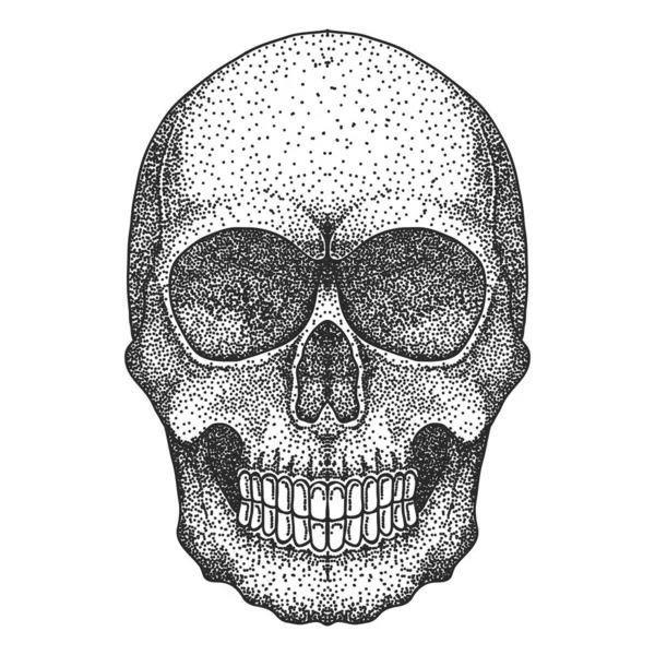 Cráneo Cabeza Dotwork Vector Ilustración Para Empresa Marca — Archivo Imágenes Vectoriales