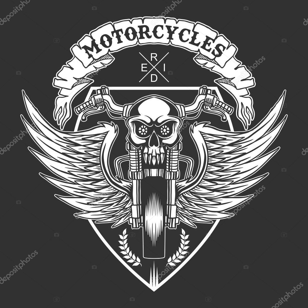 custom motorcycles badge vector illustration for your company or brand