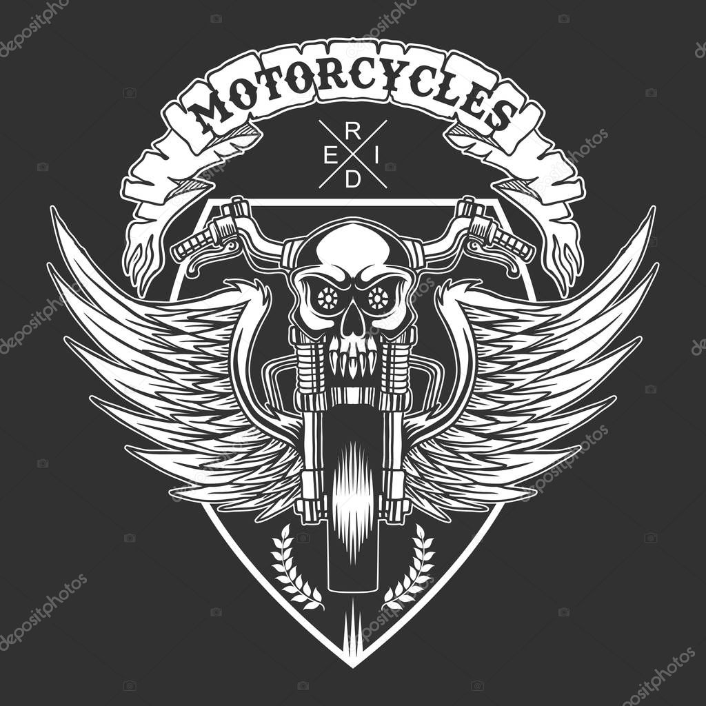Custom motorcycles badge vector illustration for your company or brand