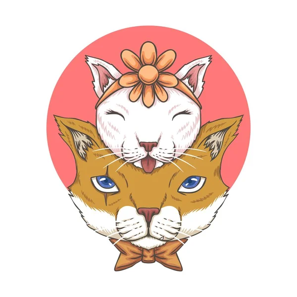 Kedi Çocuk Gözlüklü Vektör Çizimi Şirketiniz Veya Markanız Için