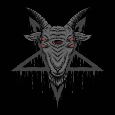 satanic Goat vector illustration for your company or brand clipart
