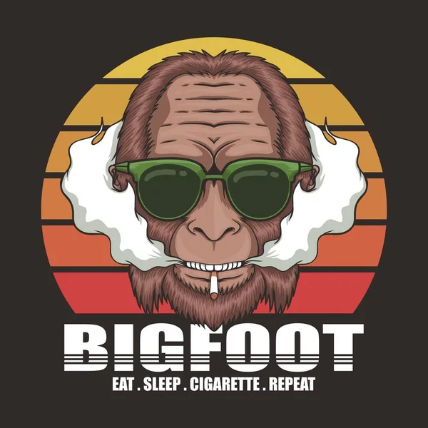 Bigfoot Cigarette Retro Vector Illustration Your Company Brand — 图库矢量图片