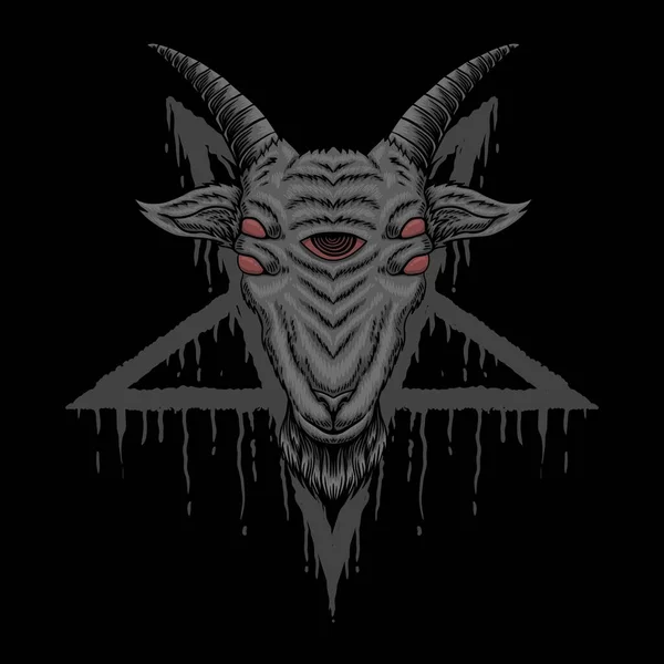 あなたの会社またはブランドのための悪魔のヤギのベクトルイラスト — ストックベクタ