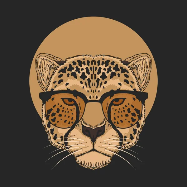 Cheetah Bril Vector Illustratie — Stockvector