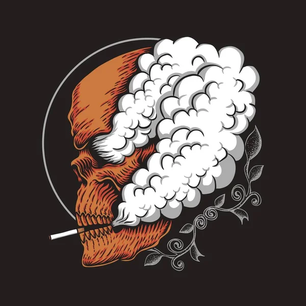 Schädel Rauch Vektor Illustration — Stockvektor