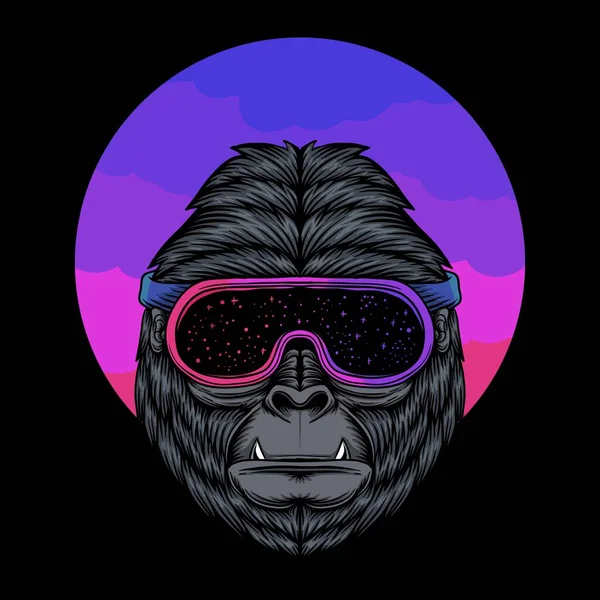 Gorilla Space Vector Illustration Your Company Brand — 图库矢量图片
