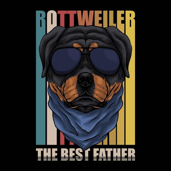 Rottweiler Γυαλιά Σκύλου Ρετρό Διανυσματική Απεικόνιση Για Εμπορικό Σήμα Της — Διανυσματικό Αρχείο