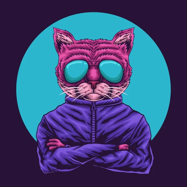 Kattenbril Vector Illustratie — Stockvector