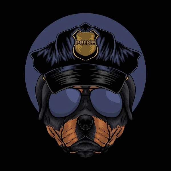 Rottweiler Polícia Vetor Ilustração —  Vetores de Stock