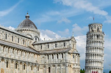 Eğik Pisa Kulesi, Pisa Katedrali, Piazza del Duomo, Toskana, İtalya