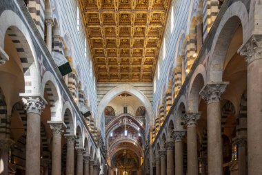 Pisa Katedrali, Eğik Pisa Kulesi, Piazza del Duomo, Toskana, İtalya
