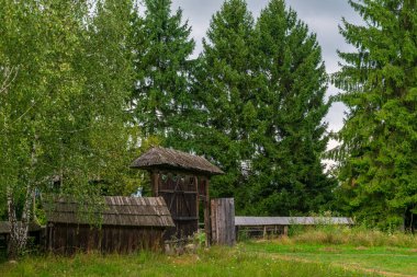 Romanya 'daki Denizcilik Köyü Müzesi' nin ahşap kapısı
