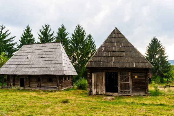 Drewniane Domy Muzeum Wsi Maramures Rumunia — Zdjęcie stockowe