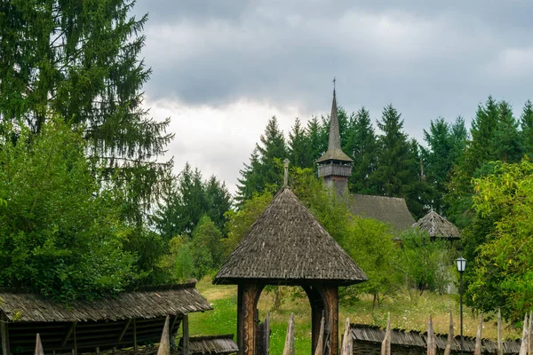 Pintu Masuk Gereja Wooden Dari Oncesti Museum Desa Maramures Rumania — Stok Foto