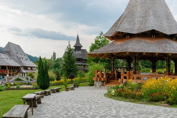 Courtyard Barsana Monastery Maramures Romania Stock Photo