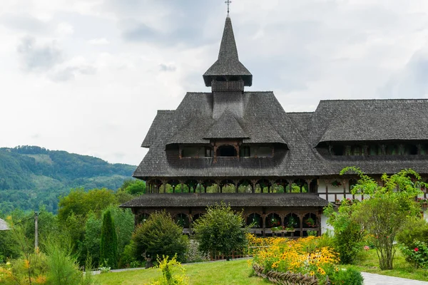 Drewniany Klasztor Barsana Maramures Rumunia — Zdjęcie stockowe