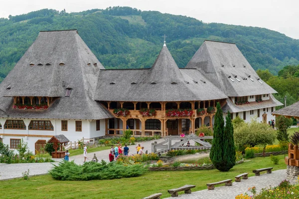 Wooden Buildings Courtyard Barsana Monastery Romania Royalty Free Stock Images