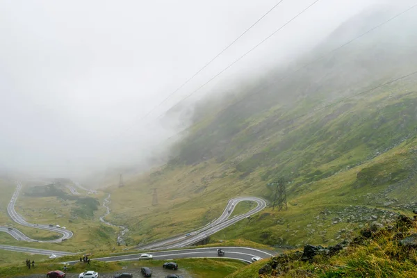 Weg Die Het Fagaras Gebergte Kruist Van Bovenaf Gezien Tussen — Stockfoto