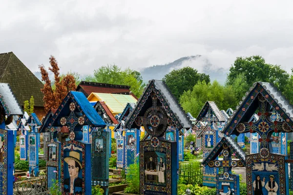 Feliz Cemitério Sapanta Maramures Roménia — Fotografia de Stock