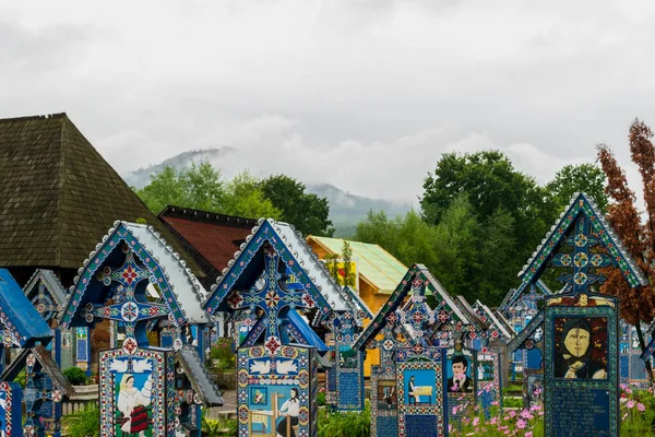 Feliz Cemitério Sapanta Maramures Roménia — Fotografia de Stock