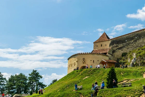 Rasnov Citadel Located Brasov County Romania Stock Photo