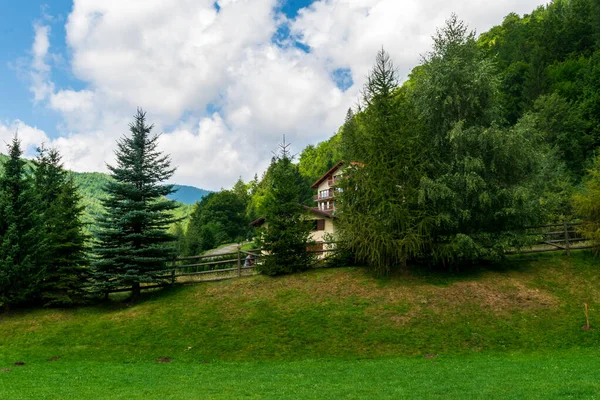 Место Отдыха Подножия Массива Piatra Craiului Plaiul Foii Zarnesti Brasov — стоковое фото