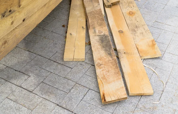 Verse boards en houtkrullen — Stockfoto