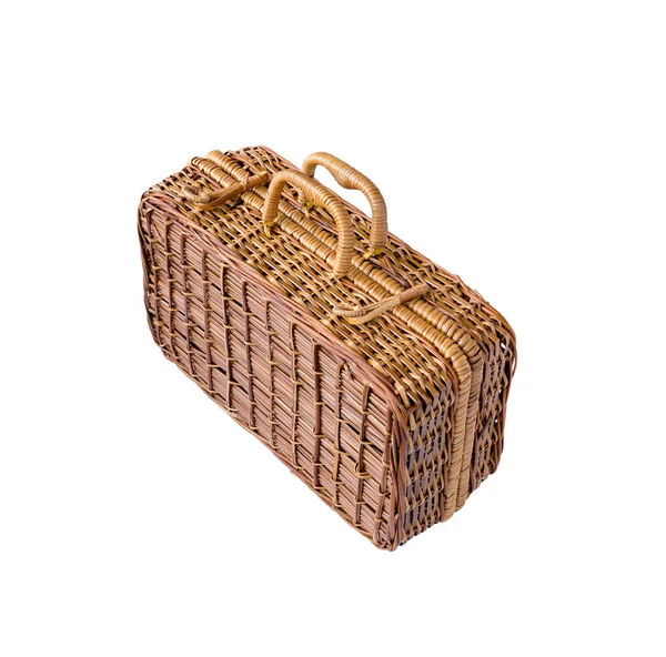 枝編み細工品レトロなスーツケース — ストック写真