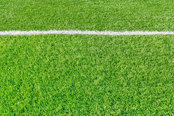 Sports field with white line — Stock Photo, Image