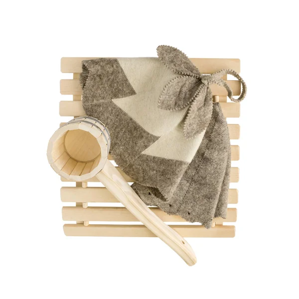 Sauna accessories on white — Stock Photo, Image