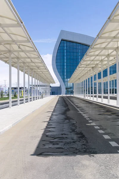 Simferopol Мая 2019 Года Автобусная Остановка Рядом Международным Пассажирским Аэропортом — стоковое фото