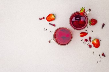 Yaz çileği amberçiçeği yeşil çayı