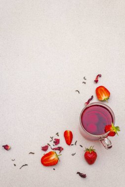 Yaz çileği amberçiçeği yeşil çayı